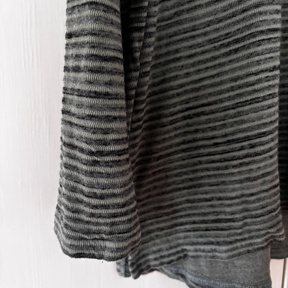 Cut Loose Green Striped V-Neck Tunic Top Shirt Blouse Boxy Lagenlook Size Large - Picture 5 of 13